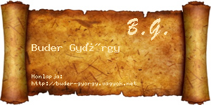 Buder György névjegykártya